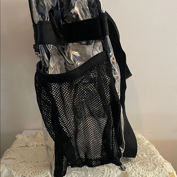 Transparent Black Trim Tote Bag for Stadium Events - Picture 3 of 9
